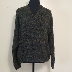 Vintage Y2K Kathy Ireland Multicolor Chunky Cozy Tweed Sweater Cabincore Medium
